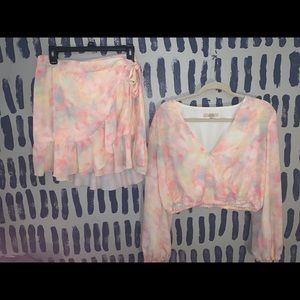Chelsea and Violet Two Piece Tie Dye Skirt Set
